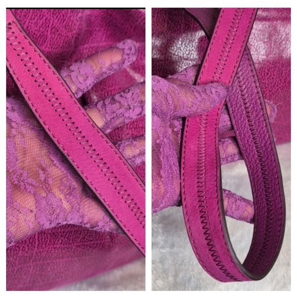 Vince Camuto Large Purple Leather Shoulder Crossbody Bag w/Dust Bag - Picture 10 of 17